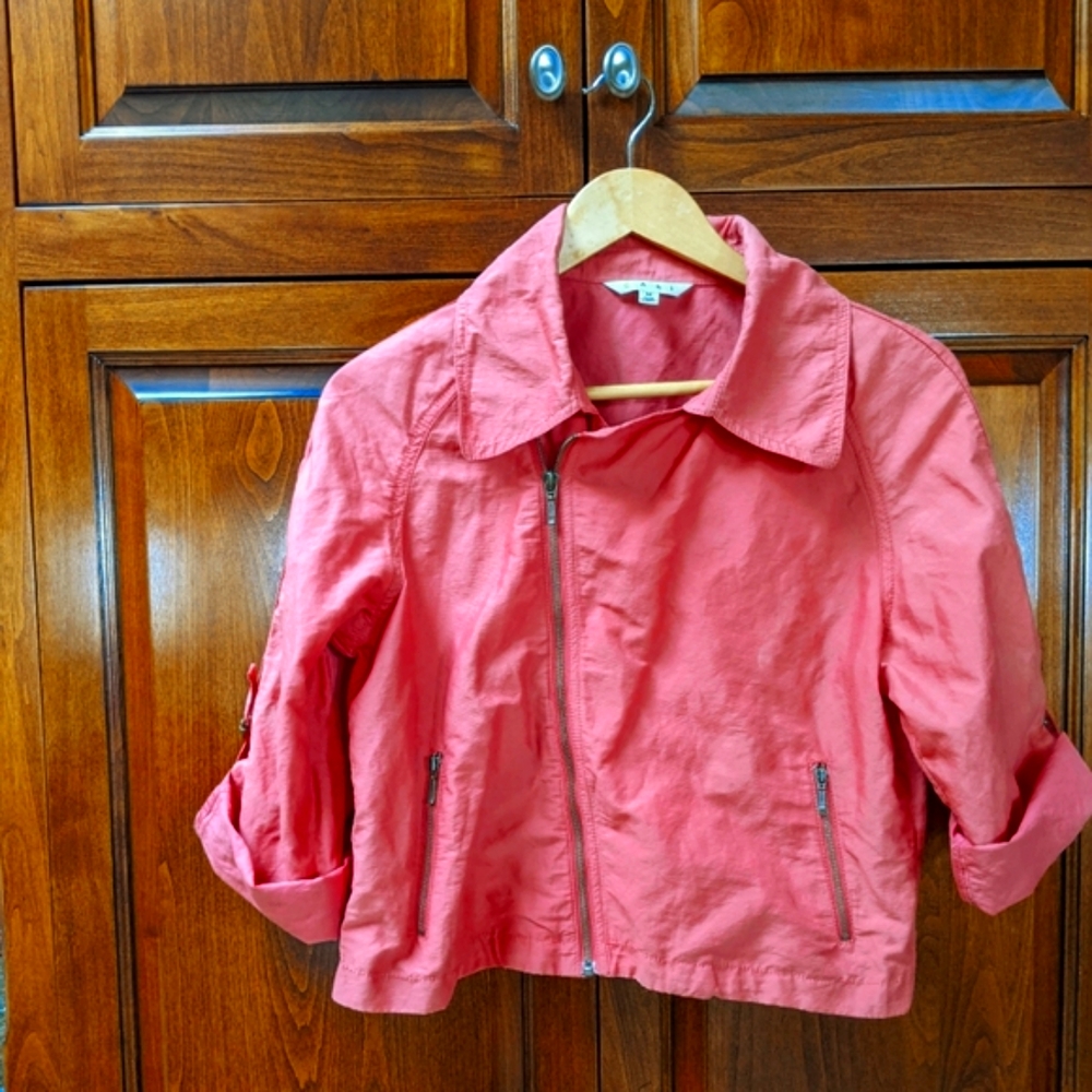 Cabi Cropped Thin Distress Jacket
